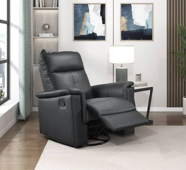 Homelegance® Bristow Black Manual Swivel Glider Reclining Chair-1