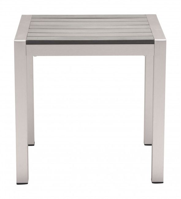 Zuo® Modern Cosmopolitan Brushed Aluminum Side Table-2