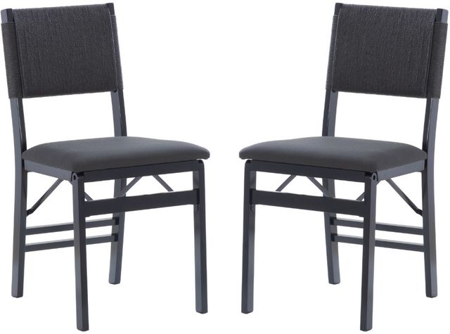 Linon Black 2-Piece Black Folding Dining Chair Set-0