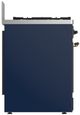 Ilve® Majestic III 30" Midnight Blue Pro Style Dual Fuel Liquid Propane Range with 5 Black Brass Burners and Burnished Trim-3