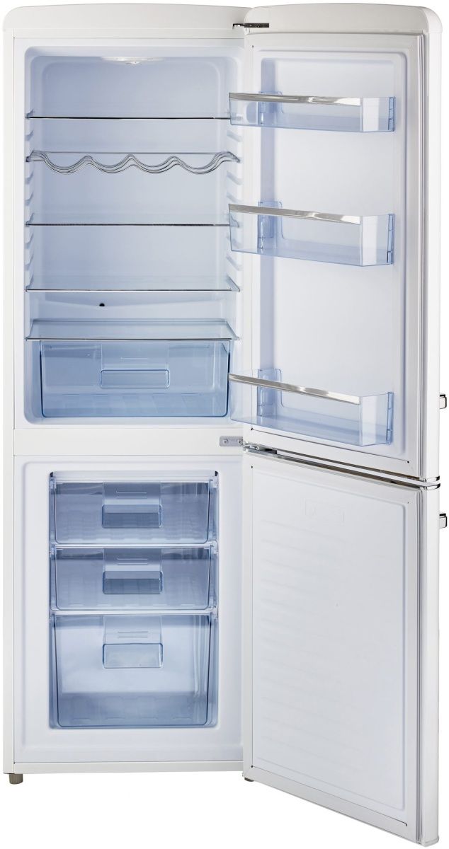 Unique® Appliances Classic Retro 7 Cu. Ft. Marshmallow White Counter Depth Bottom Freezer Refrigerator-1