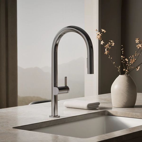 KOHLER® Components® Vibrant Titanium Pull-Down Kitchen Sink Faucet with 2-Function Sprayhead-1
