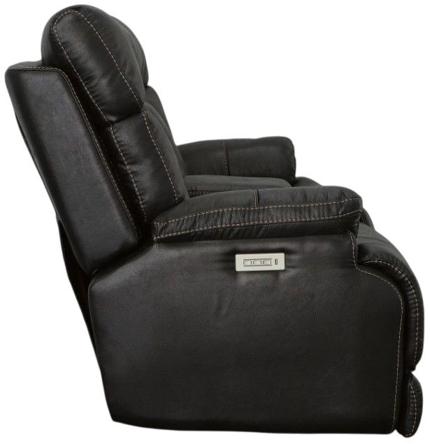 Flexsteel® Clive Peppercorn Black Power Reclining Loveseat with Console and Power Headrests and Lumbar-2