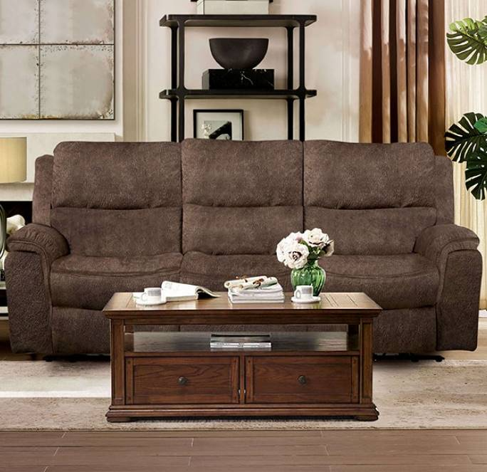 Furniture of America Henricus Dark Brown Reclining Sofa