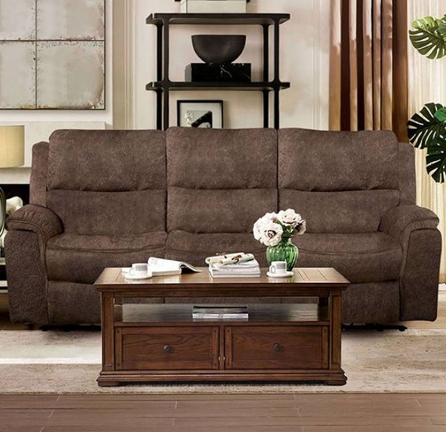 Furniture of America® Henricus Dark Brown Manual Reclining Sofa-0