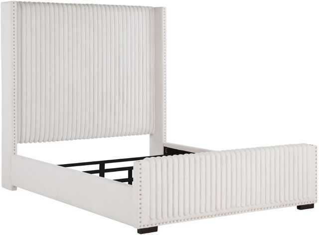 Coaster® Natasha Cream Queen Upholstered Panel Bed-1