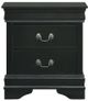 Elements International Louis Philippe Black Nightstand-0