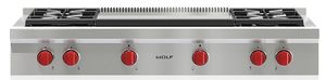 Wolf® 48" Natural Gas Stainless Steel Pro Style Rangetop