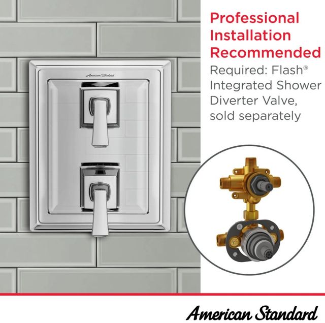 American Standard Town Square® S Brushed Cool Sunrise 2-Handle Integrated Shower Diverter Trim Only-4