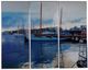 A & B Home 3-Piece Blue Harbor Panel Wall Print Set-0