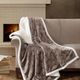 Olliix by Madison Park Elma 1 Tan Oversized Textured Plush Throw-1