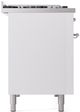 Ilve® Nostalgie II Series 48" White Pro Style Dual Fuel Range-3