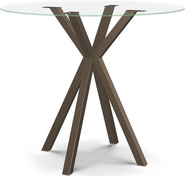Amisco Customizable Asterisk Clear Glass Round Bar Table with Starburst Stand-0