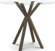 Amisco Customizable Asterisk Clear Glass Round Bar Table with Starburst Stand-0