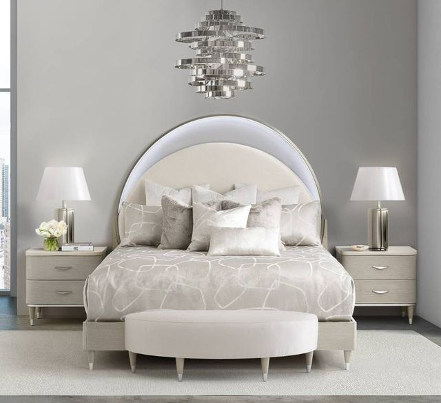 Michael Amini® Eclipse Moonlight California King Upholstered Panel Bed-1