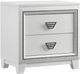 Elements International Moondance White Nightstand-0