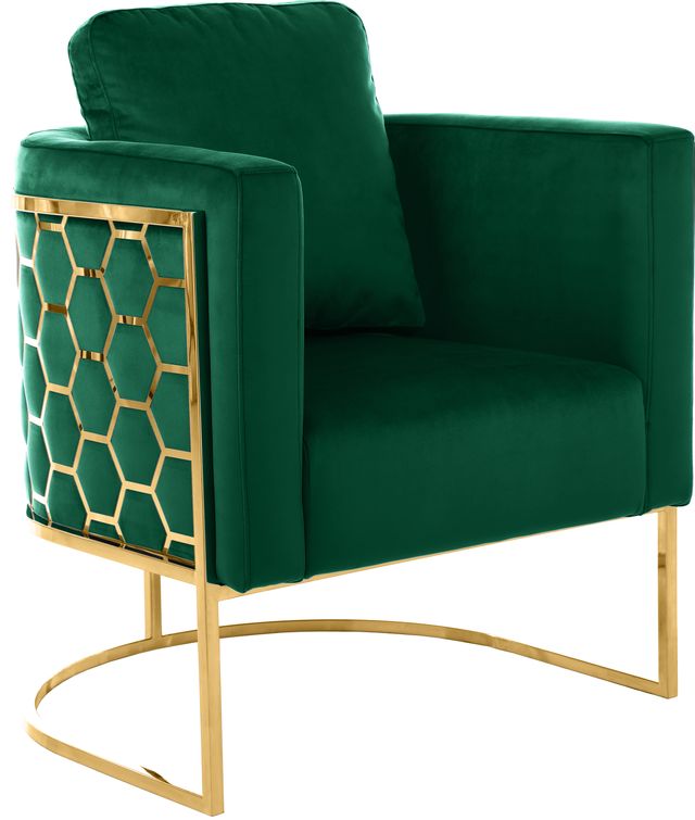 Meridian Furniture Casa Green/Gold Velvet Chair-0