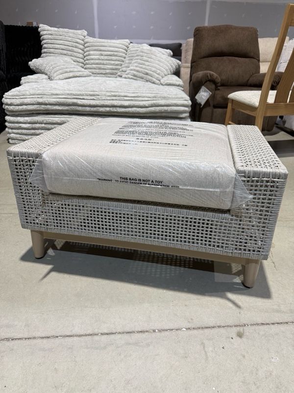 Clearance Signature Design by Ashley® Seton Creek Gray Aluminum/Resin Outdoor Ottoman with Cushion-0