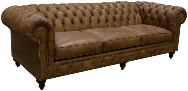 England Furniture Customizable Rondell Leather Sofa with Nailhead Trim-0