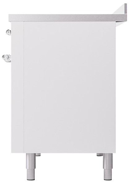 Ilve® Nostalgie II Series 48" White Pro Style Induction Range with Chrome Trim-3