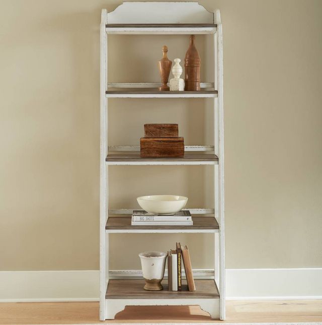 Liberty Furniture Magnolia Manor Antique Weathered Bark/White Bookcase-1