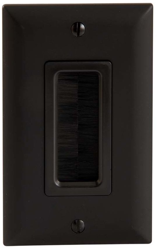 Sanus® Black Cable Management Brush Wall Plate-0