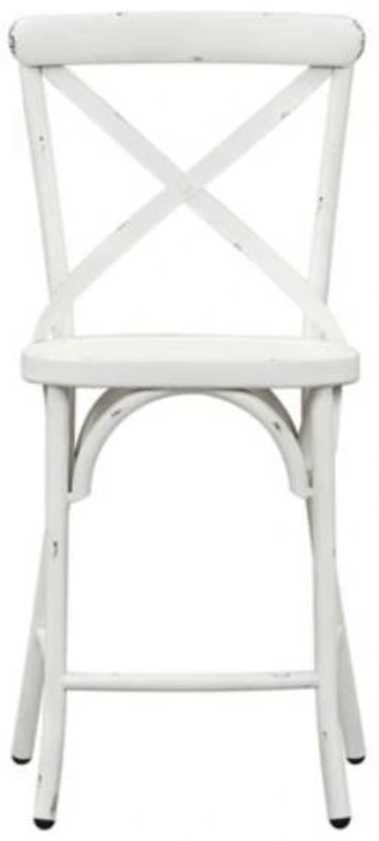 Liberty Furniture Vintage Antique White X Back Counter Chair-0