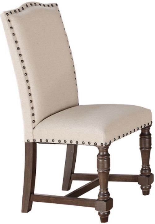 Winners Only® Xcalibur Espresso/Oatmeal Upholstered Side Chair-0