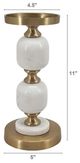 A & B Home Gold/White Pillar Candle Holder with Pebble Design-4