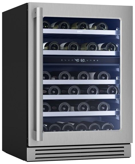 Zephyr Presrv™ 24" 5.2 Cu. Ft. Stainless Steel Pro Dual Zone Wine Cooler-1