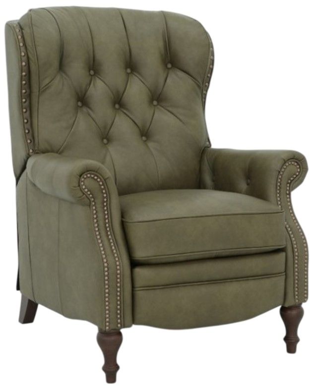 BarcaLounger® Kendall Oasis Olive Leather Manual Recliner-0
