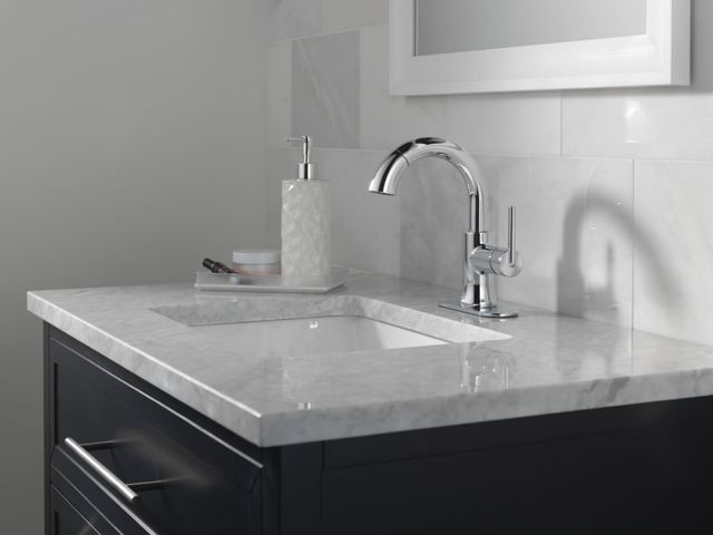 Delta Trinsic® Chrome Single Handle Lever Pull-Down Bathroom Faucet with Drain-3