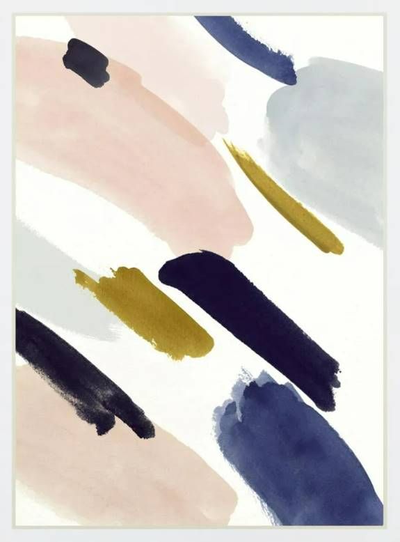 Classy Art Brushmarks I by Victoria Borges Mirrored Frame Wall Art-1