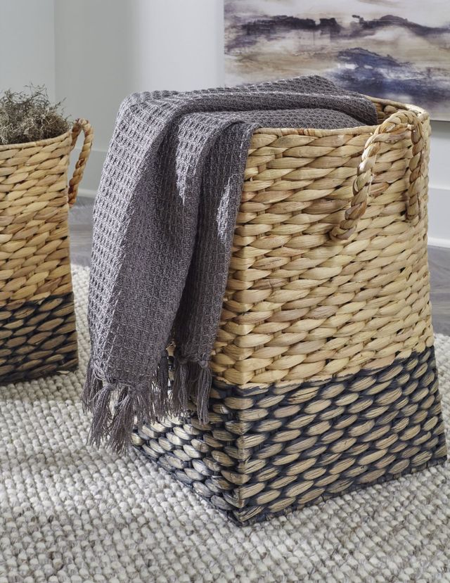 Signature Design by Ashley® Winwich 2-Piece Antique Gray/Brown Basket Set-2
