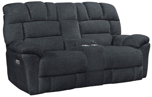 Corinthian Furniture Baker Blue Power Reclining Loveseat with Console-0
