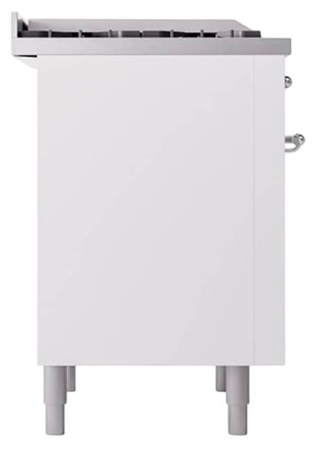 Ilve® Nostalgie II Noblesse 36'' White Pro Style Dual Fuel Range with Chrome Trim-2