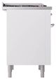 Ilve® Nostalgie II Noblesse 36'' White Pro Style Dual Fuel Range with Chrome Trim-2