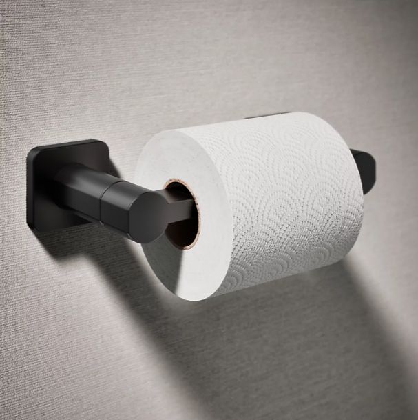KOHLER® Parallel® Matte Black Pivoting Toilet Paper Holder-1