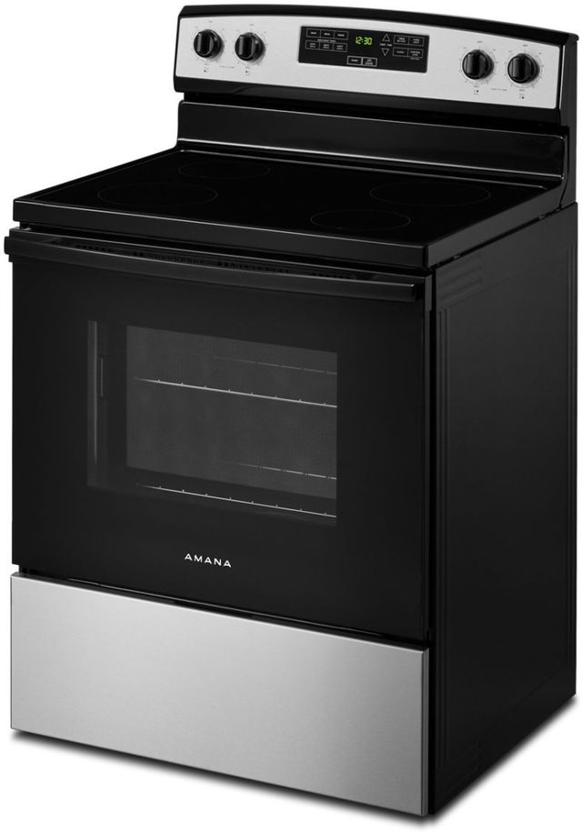 Amana® 30" Stainless Steel Freestanding Glass-Top Electric Range with Extra-Large Oven Window-4