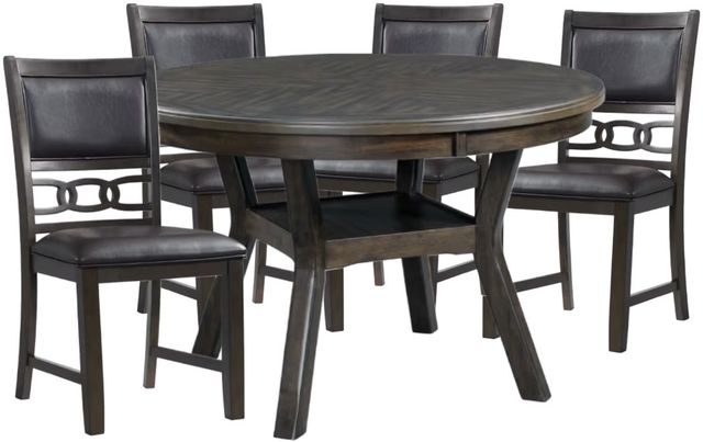 Elements International Amherst 5-Piece Black/Walnut Dining Set-0