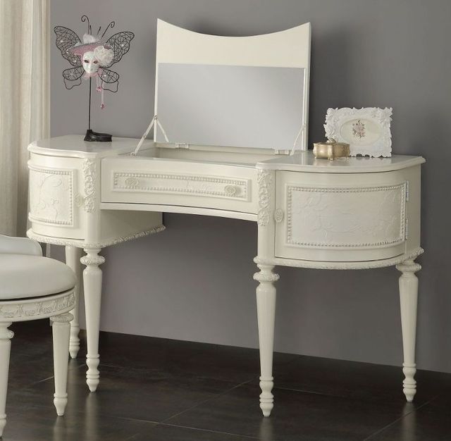 ACME Furniture Dorothy Ivory Vanity Desk and Mirror-1