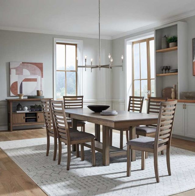 Liberty Furniture Brook Bay 7-Piece Sandstone Trestle Dining Set-1