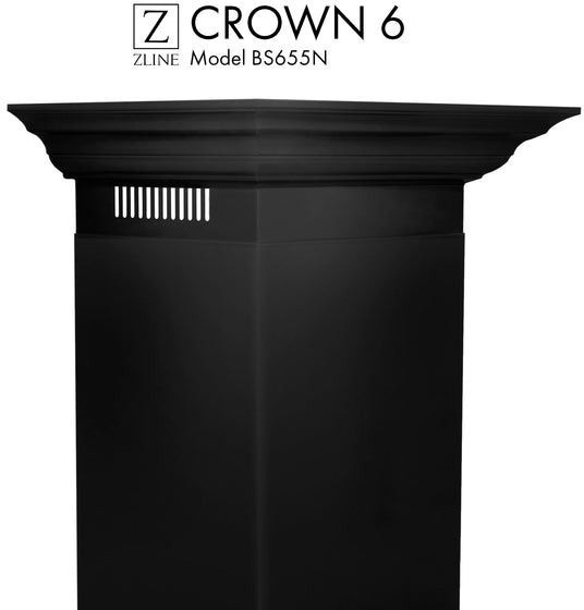 ZLINE Black Stainless Steel Range Hood Crown Molding-3