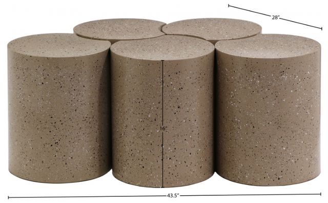 Meridian Furniture Dimple 5-Piece Taupe 16'' Modular Nesting Coffee Table Set-1