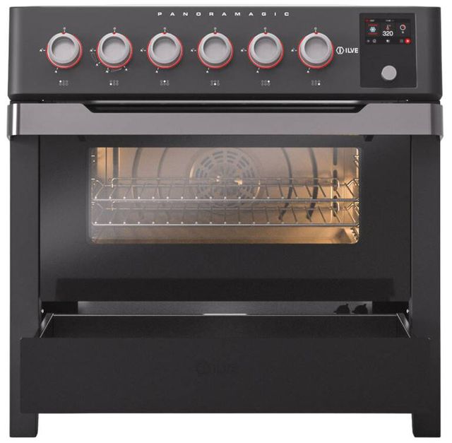 Ilve® Panoramagic 36" Matte Black Pro Style Induction Range-1