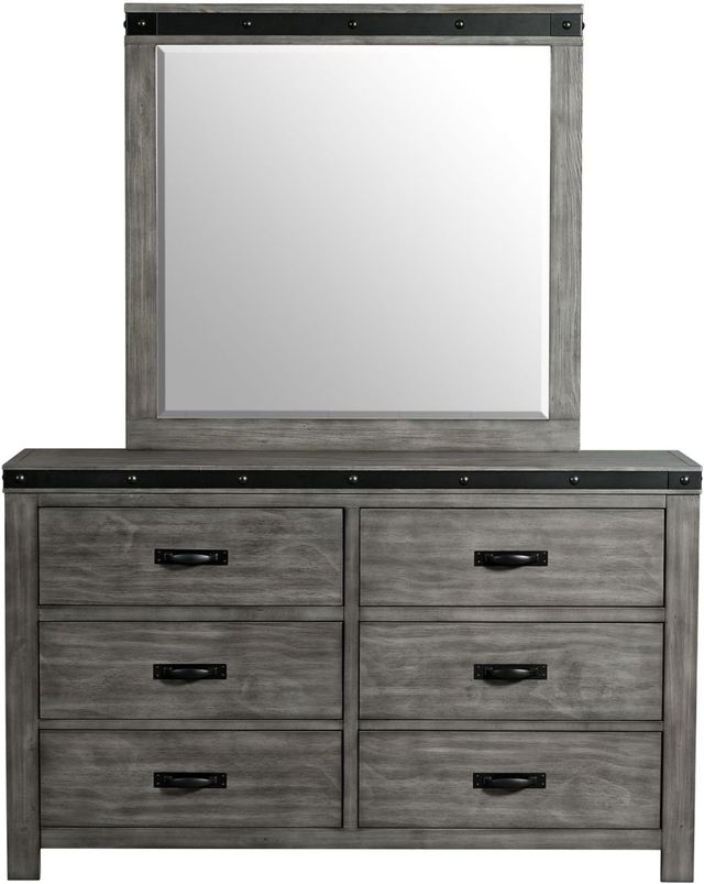 Elements International Wade Grey Youth Dresser and Mirror Set-1