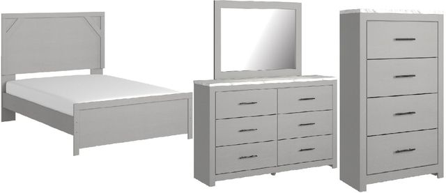 Signature Design by Ashley® Cottonburg 4-Piece Light Gray/White Queen Panel Bed Set-0