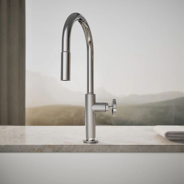 KOHLER® Billet® Polished Chrome Touchless Kitchen Sink Faucet with 2-Function Sprayhead and Single Round-Handle-3