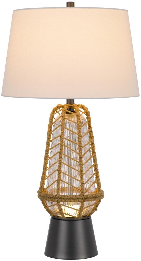 Cal® Lighting & Accessories Hanko Charcoal Grey Table Lamp-1