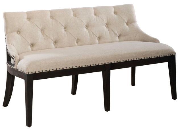 Liberty Furniture Americana Farmhouse Black/Truffle Upholstered Shelter Dining Bench-0